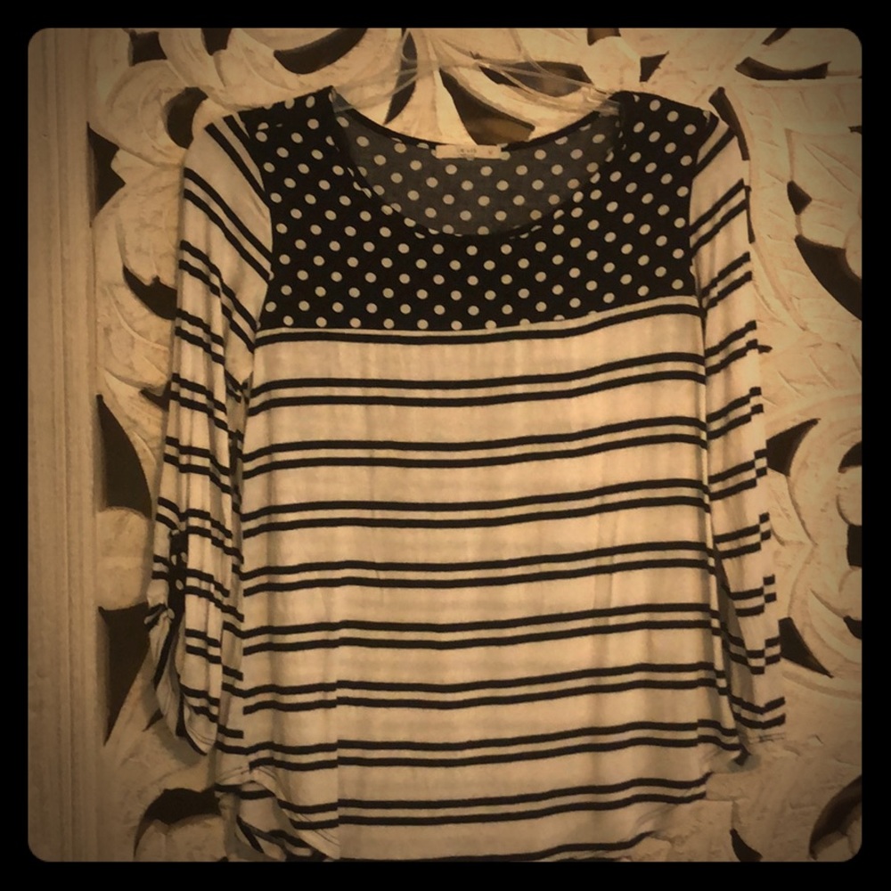 Sutherlin contrast print knit top